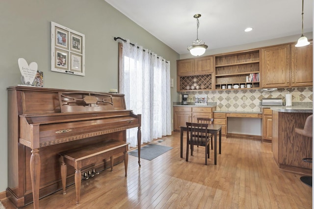 interior space with light hardwood / wood-style flooring