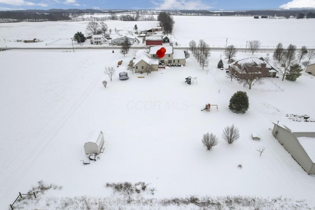 view of snowy aerial view