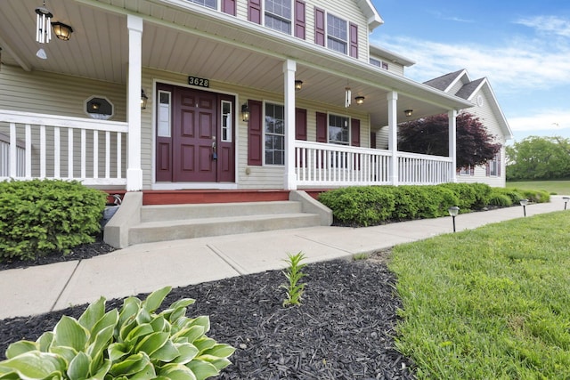 3628 State Route 361, Circleville, OH 43113 - property entrance featuring covered porch