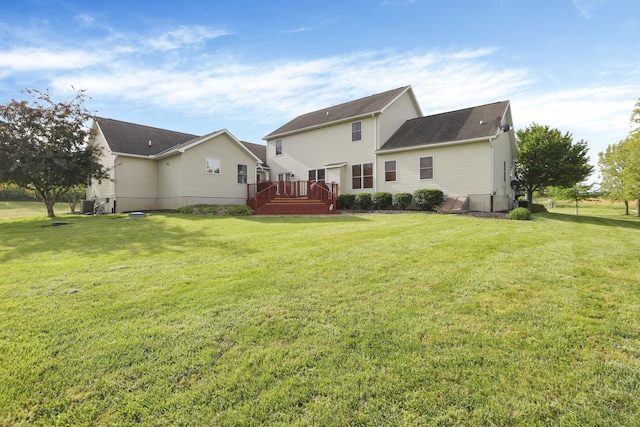 3628 State Route 361, Circleville, OH 43113 - back of property with a wooden deck and a lawn
