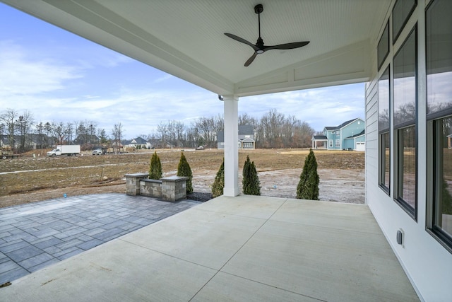 view of patio / terrace with ceiling fan