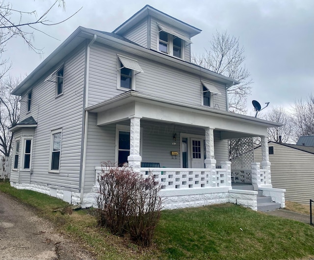 view of front of property with a porch