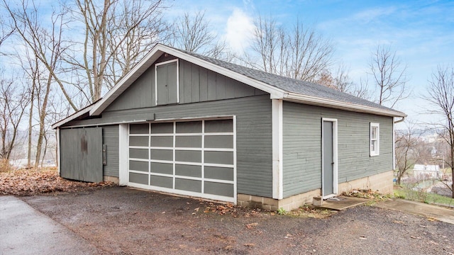 view of garage