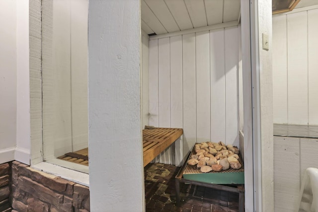room details with wooden walls