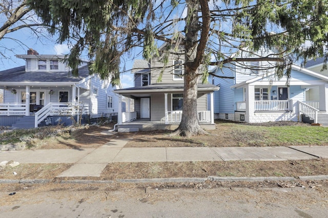 view of front of property with covered porch