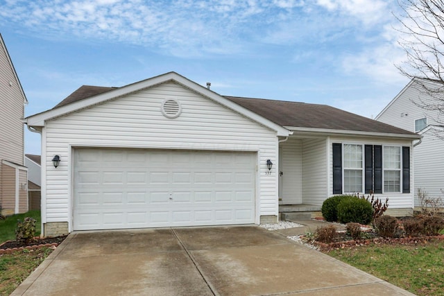 ranch-style home with a garage