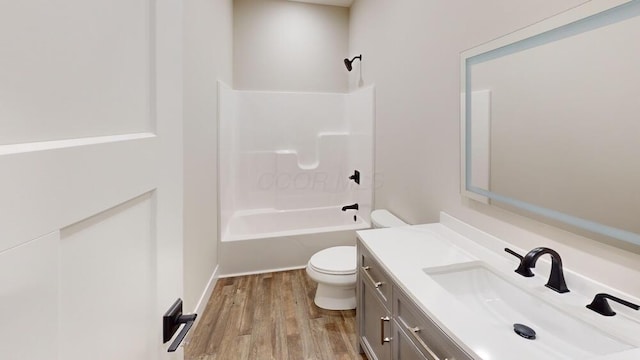 783 Crestrose Dr, Howard, OH 43028 - bathroom featuring vanity, toilet, wood finished floors, and shower / bath combination