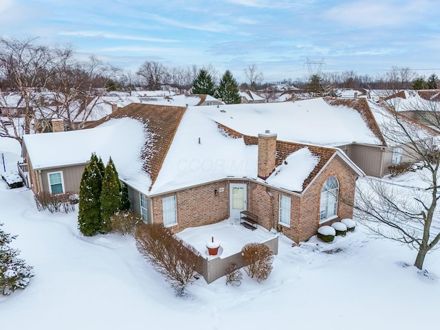 view of snowy aerial view