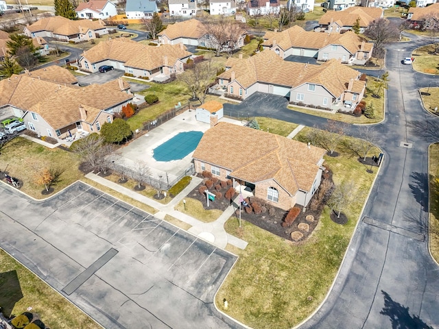 aerial view with a residential view