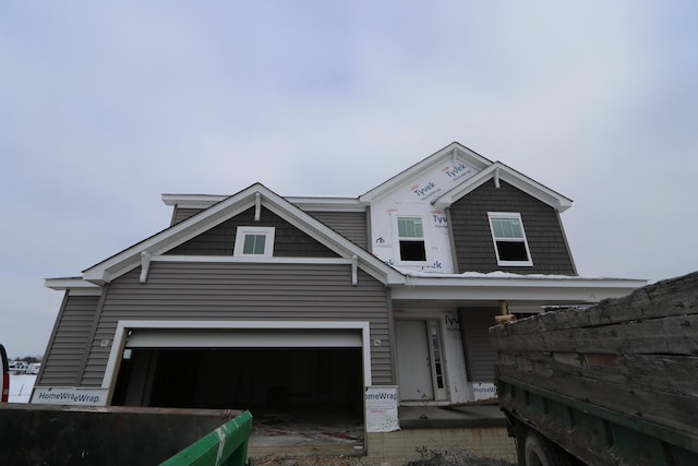 view of front of home with a garage