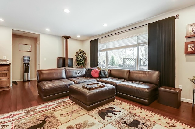 living room with light hardwood / wood-style floors