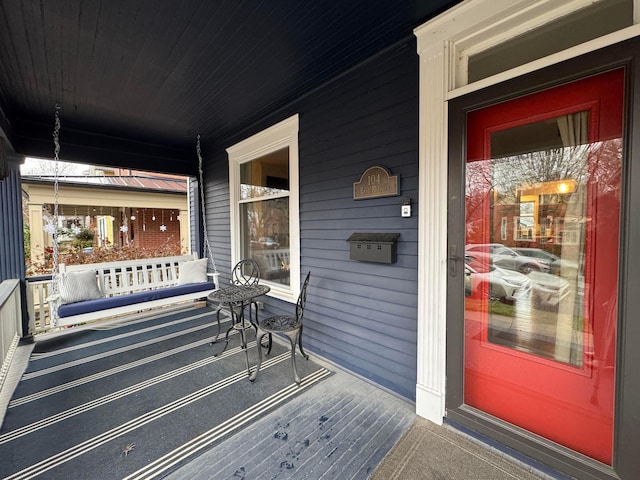 exterior space featuring covered porch