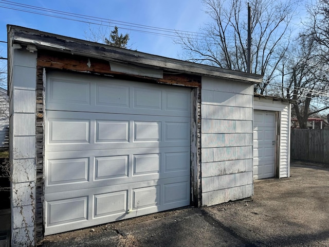 view of garage