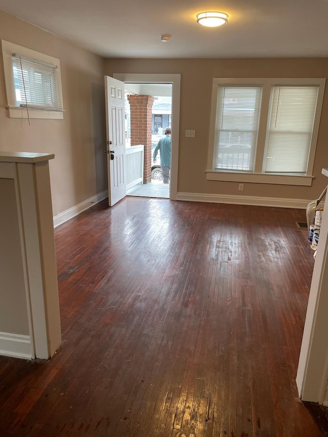 interior space featuring dark hardwood / wood-style floors