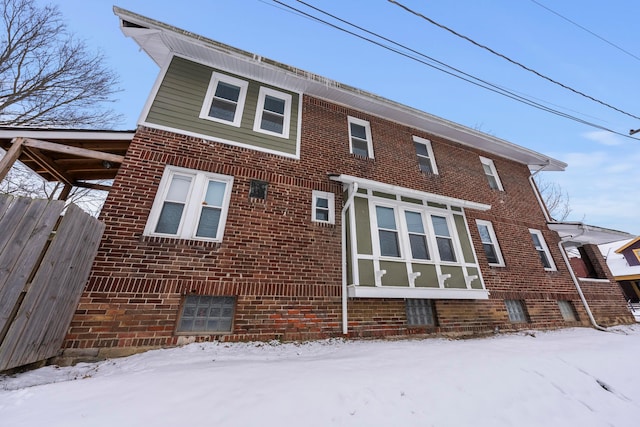 view of snowy exterior