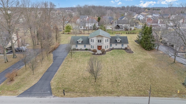 aerial view featuring a residential view