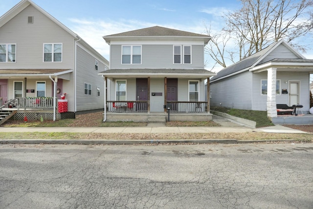 view of property with a porch