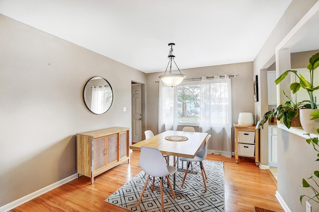 dining area featuring light hardwood / wood-style floors