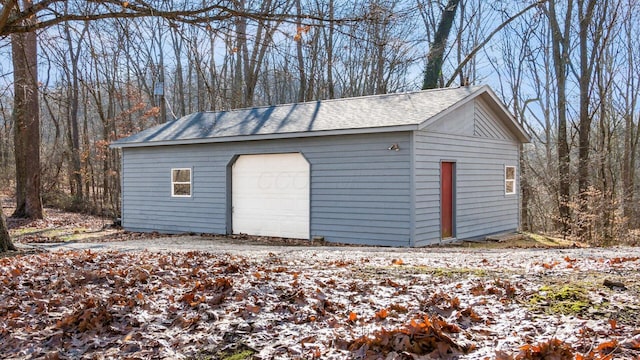 view of garage