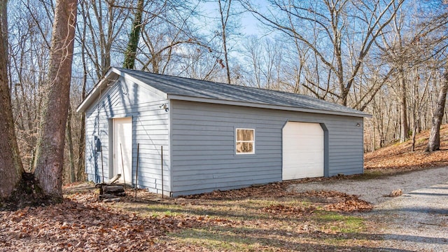 view of garage