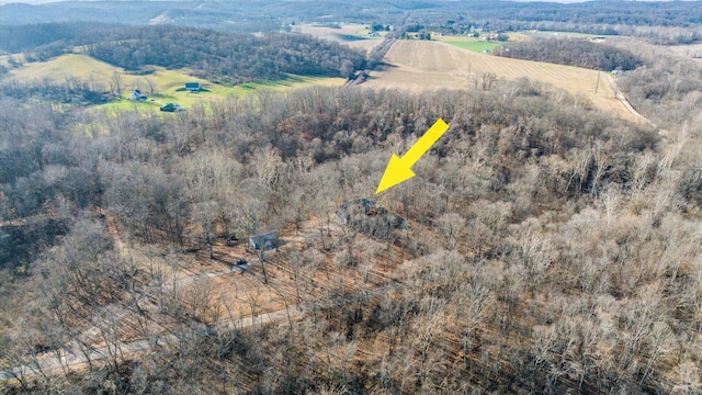 aerial view featuring a rural view