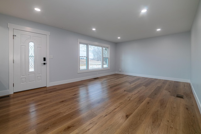 entryway featuring hardwood / wood-style floors and a healthy amount of sunlight