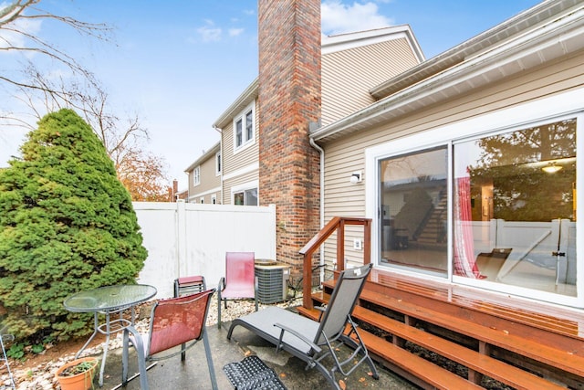 view of patio / terrace with central AC