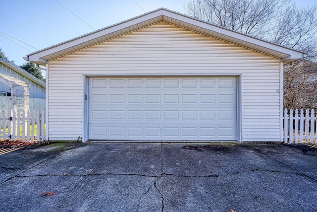 view of garage