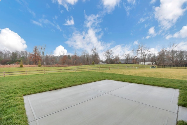 view of patio / terrace featuring a rural view