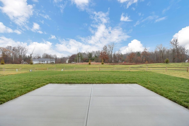 view of patio with a rural view