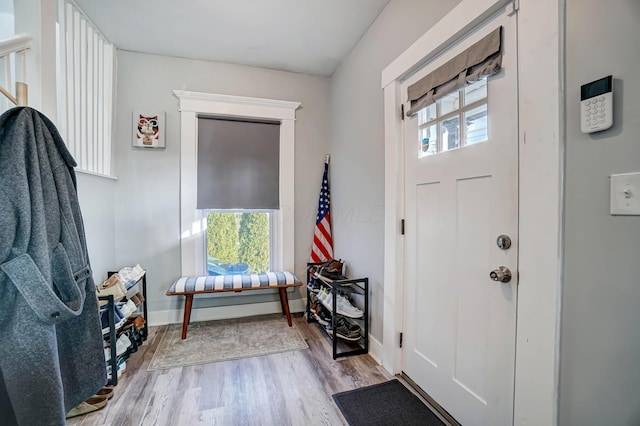 entrance foyer featuring light hardwood / wood-style flooring