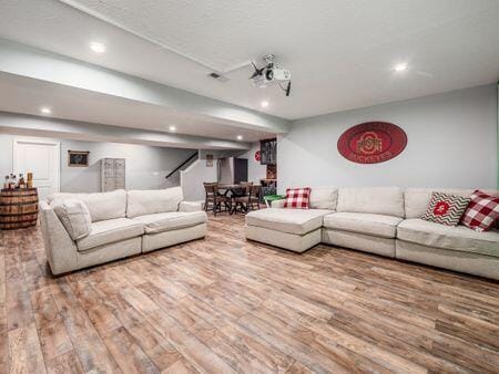 living room featuring hardwood / wood-style floors