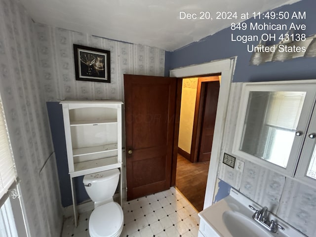 bathroom with vanity and toilet