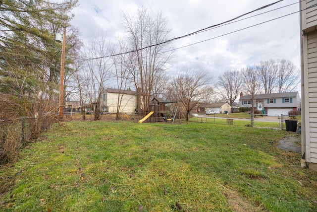 view of yard featuring a playground