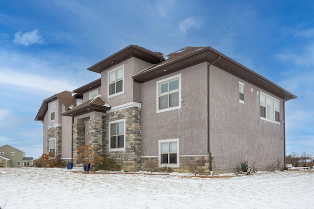 view of snow covered exterior