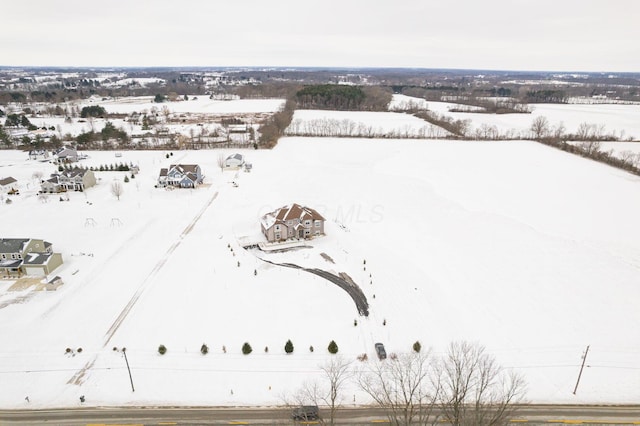 view of snowy aerial view