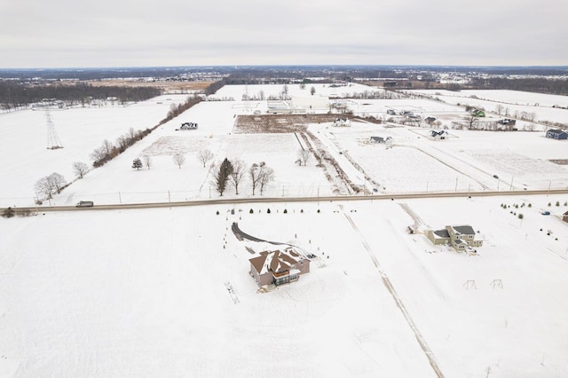 view of snowy aerial view