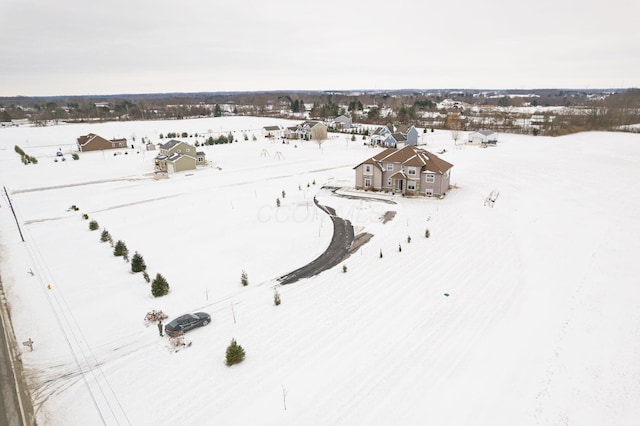 view of snowy aerial view