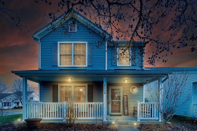 view of front of house with covered porch