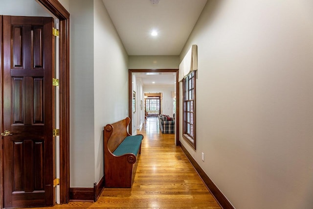 hallway featuring light hardwood / wood-style flooring