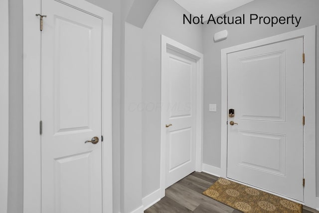 foyer featuring dark hardwood / wood-style flooring