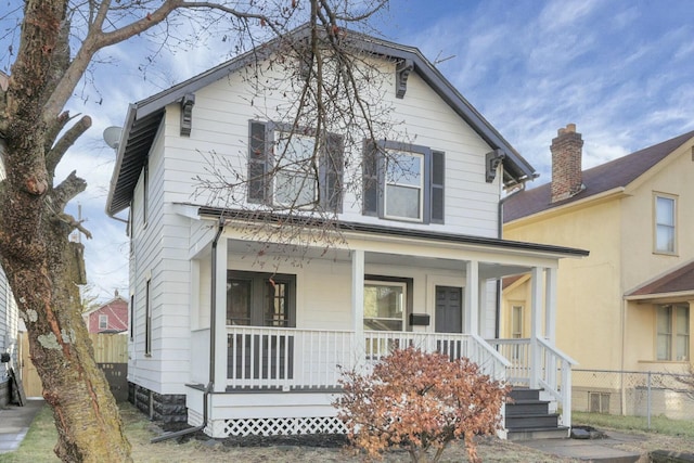 view of front of home with a porch