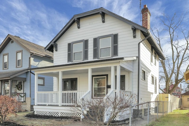 view of front of home featuring covered porch