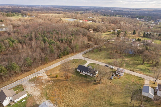 aerial view with a rural view