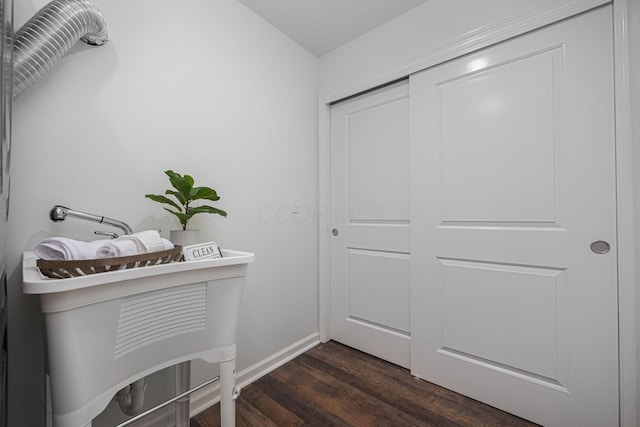 bathroom featuring hardwood / wood-style flooring