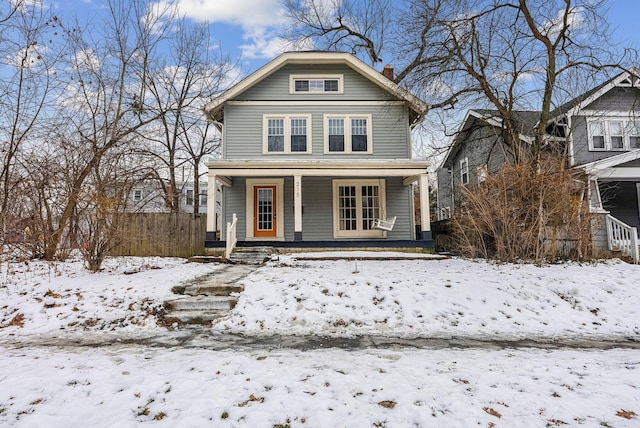 front facade with covered porch