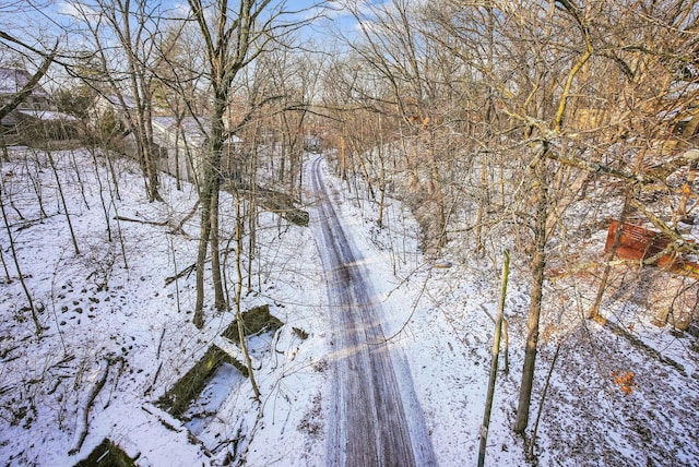 view of snowy aerial view