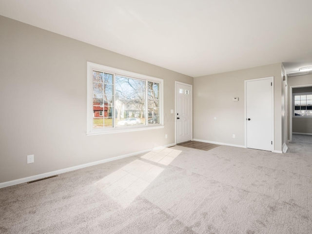 carpeted spare room with plenty of natural light