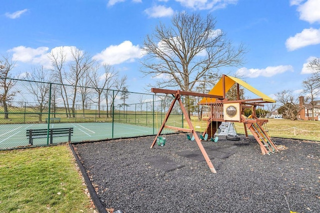 view of play area with tennis court