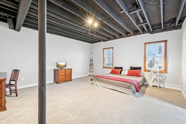 bedroom featuring carpet